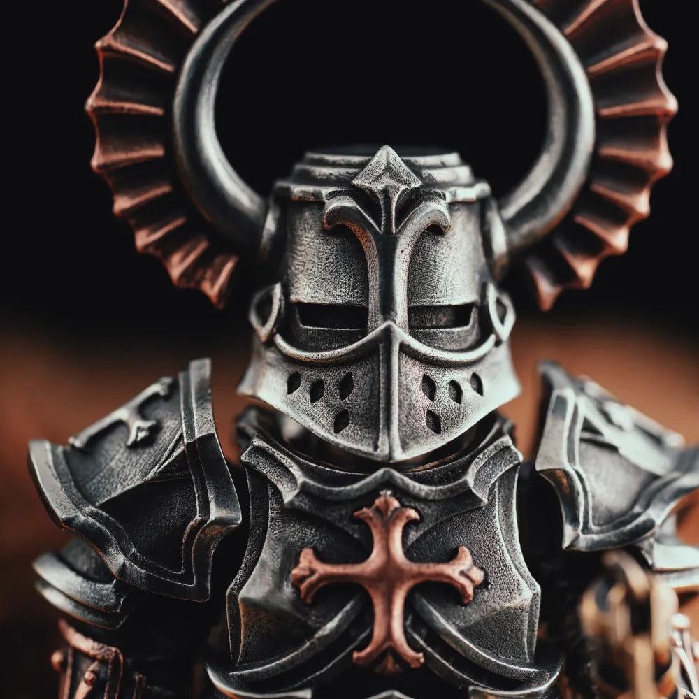 🔥2025 NEW ARRIVAL🔥-Crusader Figurine, Magnetic Action Figure, Metal Model Kit, Medieval Knight Statue