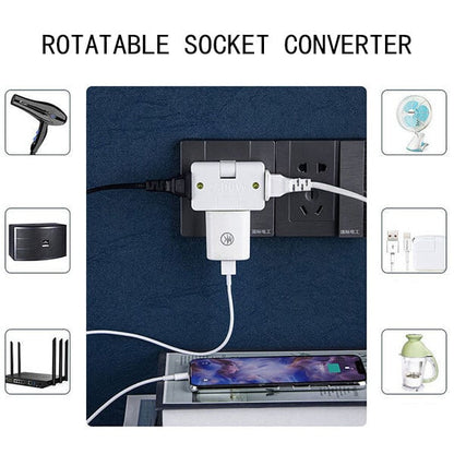 Rotatable Socket Converter One In Three 180 Degree Extension Plug